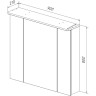 Шкаф зеркальный LEMARK ZENON 90х80 см 3-х дверный, с козырьком-подсветкой, с розеткой, белый глянец LM90ZS-Z